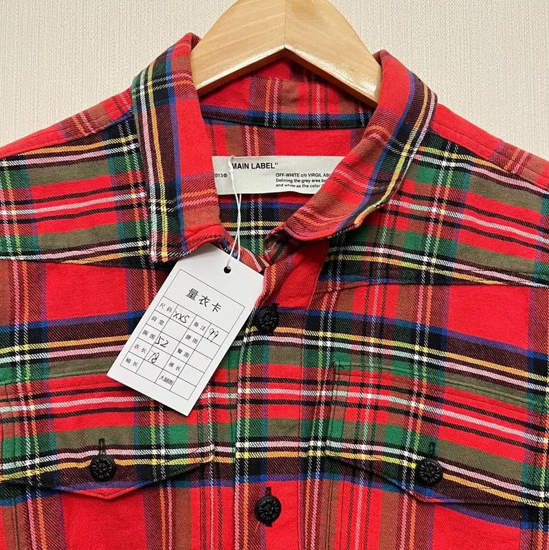Off-White Off-White Red Plaid Men's Shirt 0089 Size US XXS / EU 40 - 3 Thumbnail