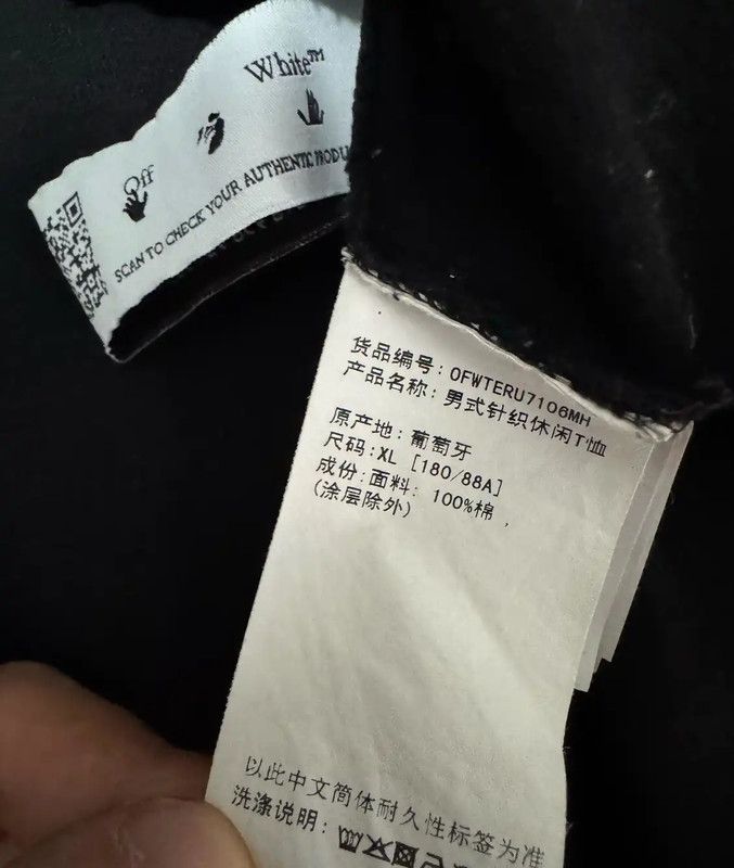 Off-White Off-White Black Cotton Printed Embroidery T-Shirt 0089 Size US XL / EU 56 / 4 - 4 Thumbnail