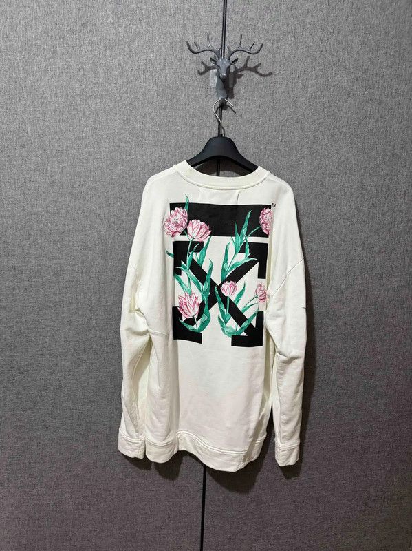 Off-White Off-White Floral Print Men's Sweatshirt 0089 Size US XXS / EU 40 - 2 Thumbnail