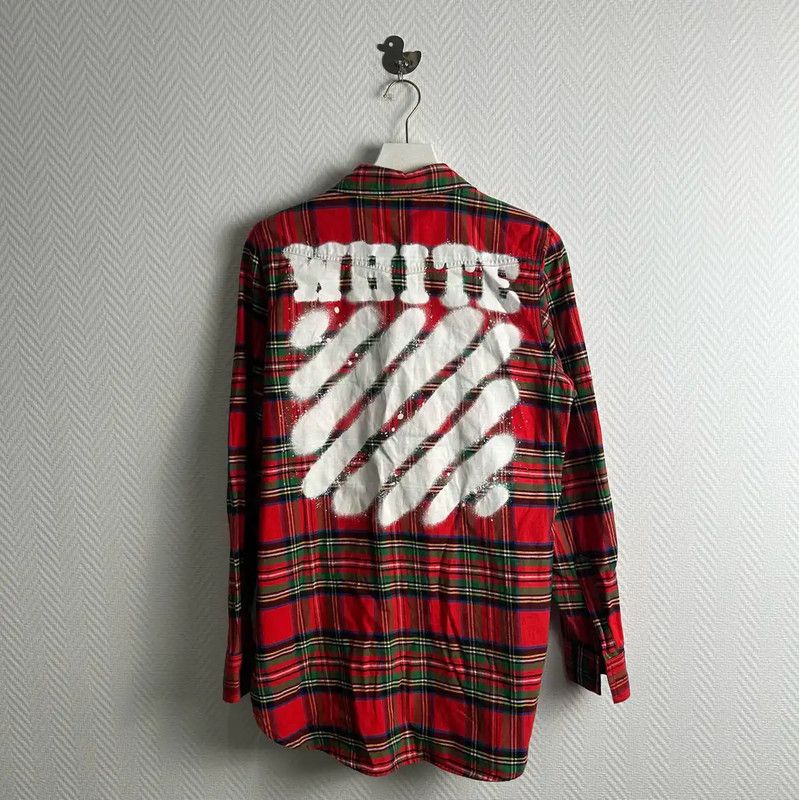 Off-White Off-White Red Cotton Blend Men's Shirt 0089 Size US XS / EU 42 / 0 - 2 Thumbnail