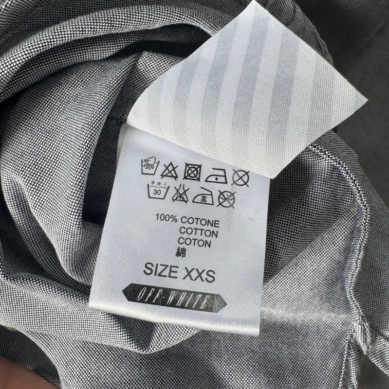 Off-White Off-White Grey Long Sleeve Cotton Shirt 0089 Size US XXS / EU 40 - 5 Thumbnail