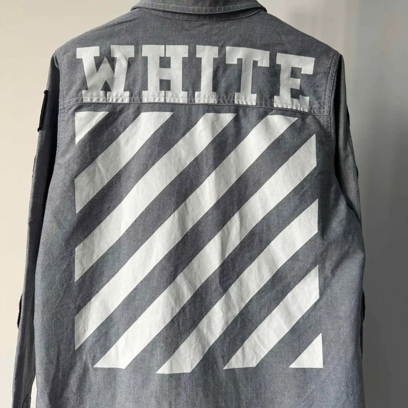 Off-White Off-White Grey Long Sleeve Cotton Shirt 0089 Size US XXS / EU 40 - 6 Thumbnail