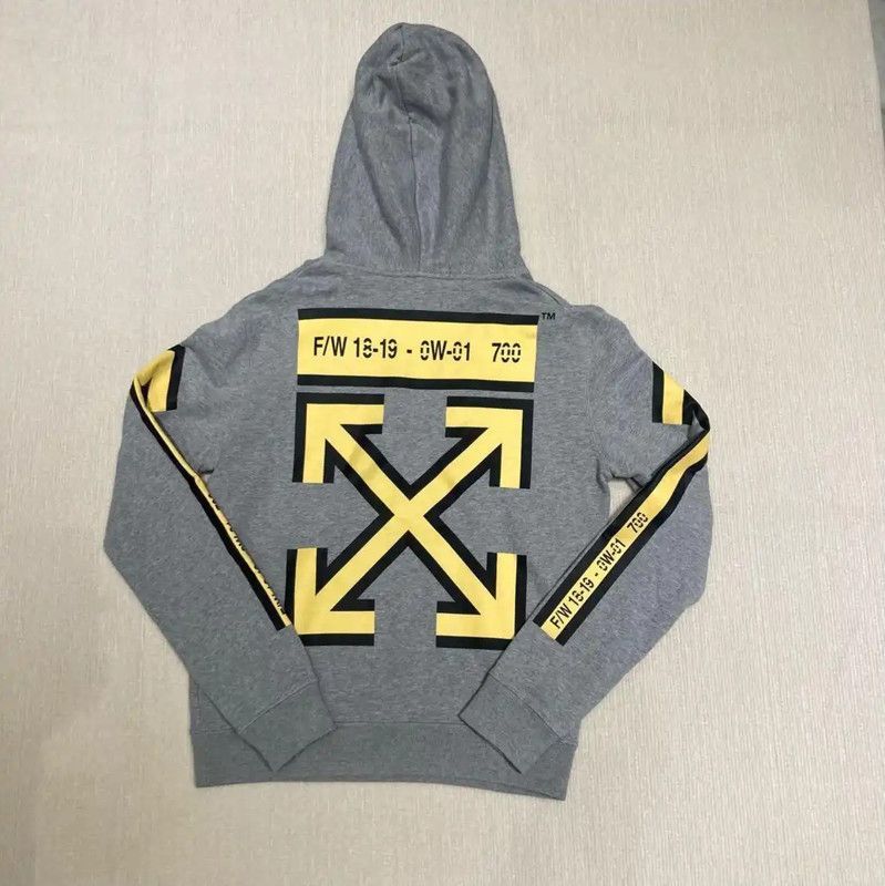 Off-White Off-White Gray Cotton Long Sleeve Hoodie 0089 Size US S / EU 44-46 / 1 - 2 Thumbnail