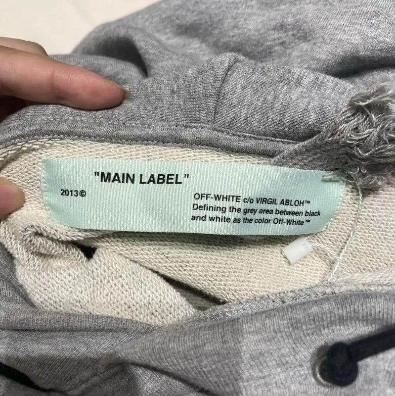 Off-White Off-White Gray Cotton Long Sleeve Hoodie 0089 Size US S / EU 44-46 / 1 - 3 Thumbnail