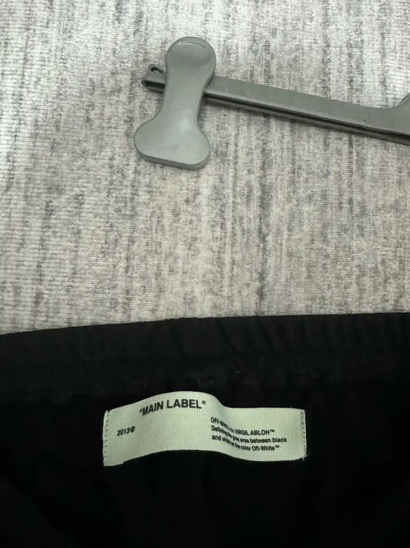 Off-White Off-White Black Cotton Logo Casual Pants 0089 Size US 26 / EU 42 - 3 Thumbnail