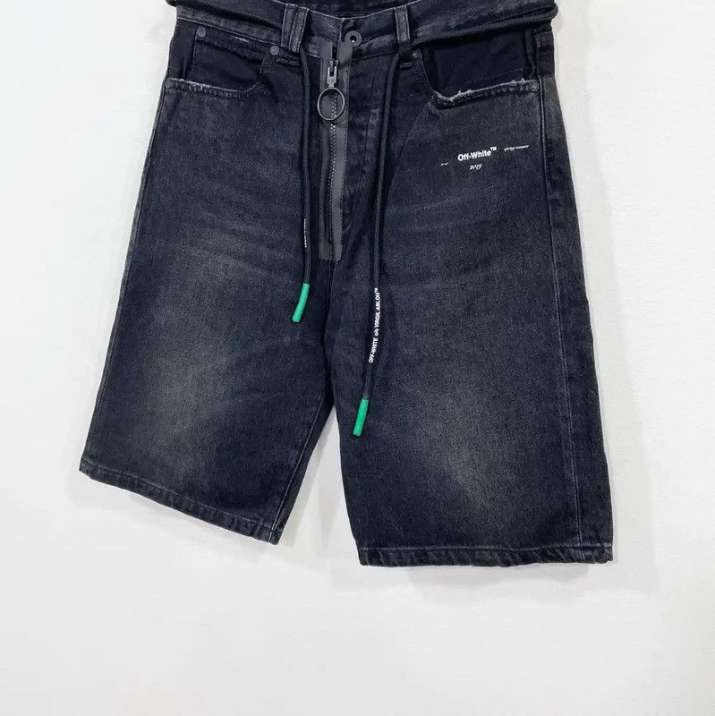 Off-White Off-White Summer Black Denim Casual Shorts 0089 Size US 27 - 3 Thumbnail