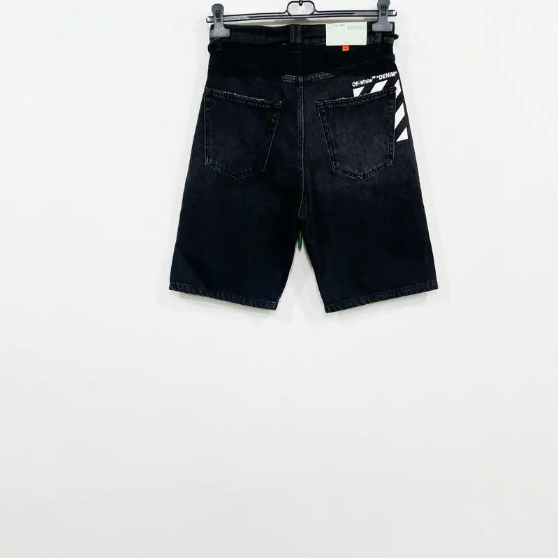 Off-White Off-White Summer Black Denim Casual Shorts 0089 Size US 27 - 2 Thumbnail
