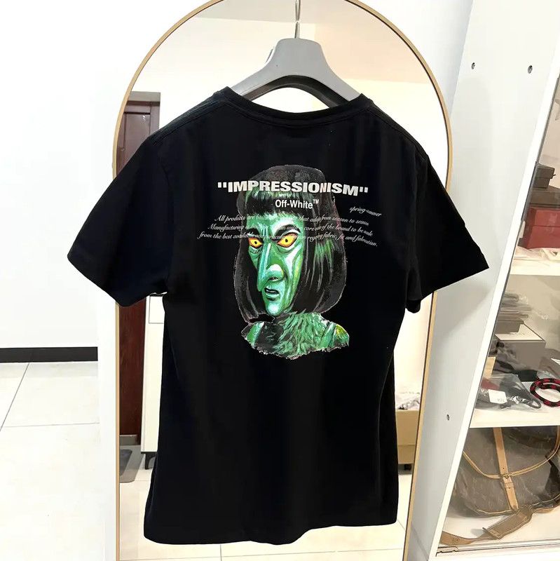 Off-White Off-White Black Cotton Graphic Short Sleeve T-Shirt 0089 Size US L / EU 52-54 / 3 - 3 Thumbnail