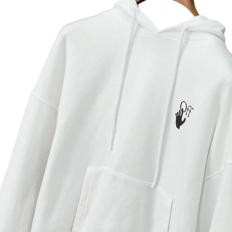 Off-White Off-White Men's White Cotton Long Sleeve Hoodie 0089 Size US S / EU 44-46 / 1 - 4 Thumbnail