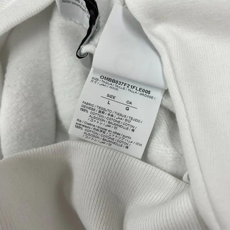 Off-White Off-White Men's White Cotton Long Sleeve Hoodie 0089 Size US S / EU 44-46 / 1 - 7 Thumbnail