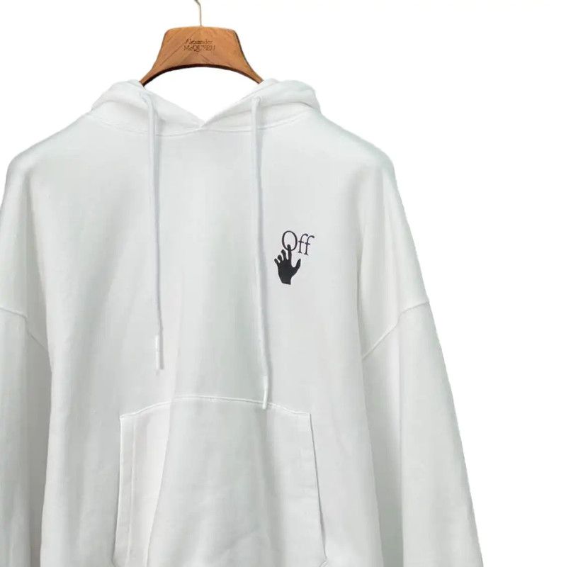 Off-White Off-White Men's White Cotton Long Sleeve Hoodie 0089 Size US S / EU 44-46 / 1 - 3 Thumbnail