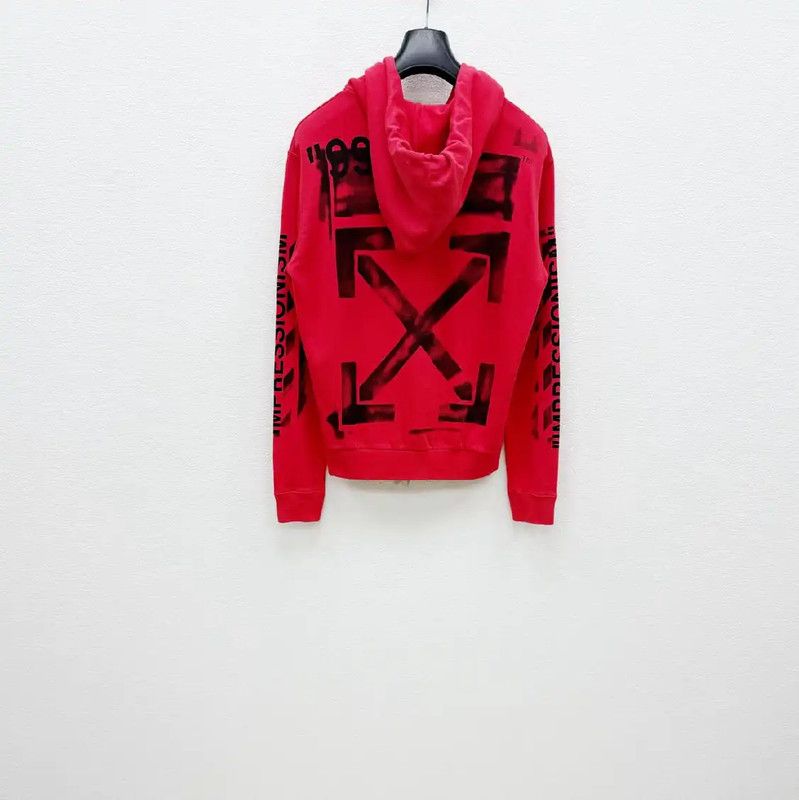 Off-White Off-White Red Long Sleeve Hoodie for Men 0089 Size US M / EU 48-50 / 2 - 3 Thumbnail