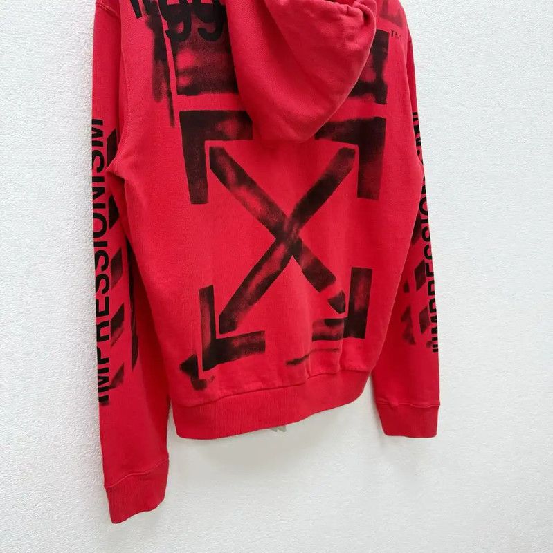 Off-White Off-White Red Long Sleeve Hoodie for Men 0089 Size US M / EU 48-50 / 2 - 4 Thumbnail