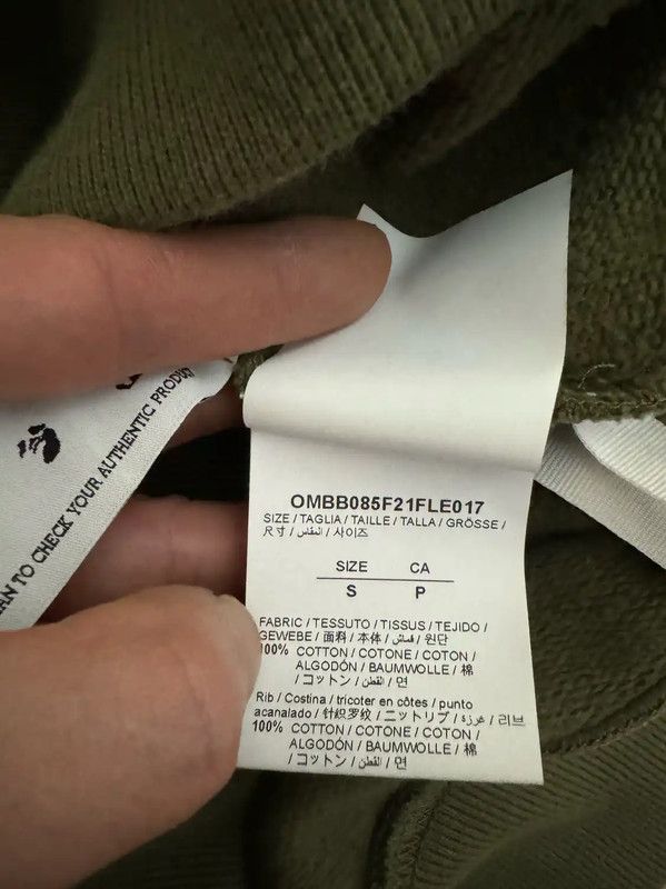 Off-White Off-White Men's Hoodie in Olive Green 0089 Size US S / EU 44-46 / 1 - 5 Thumbnail
