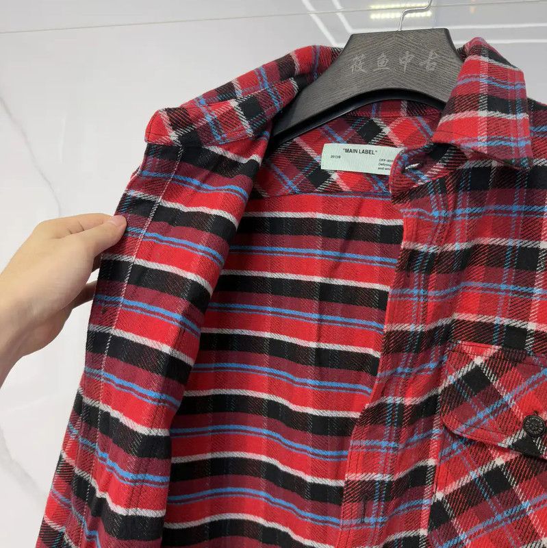 Off-White Off-White Red Check Long Sleeve Shirt 0089 Size US M / EU 48-50 / 2 - 9 Thumbnail