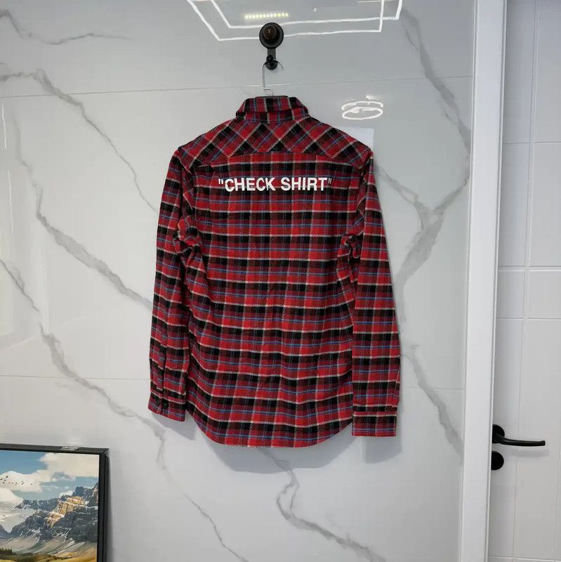 Off-White Off-White Red Check Long Sleeve Shirt 0089 Size US M / EU 48-50 / 2 - 2 Thumbnail