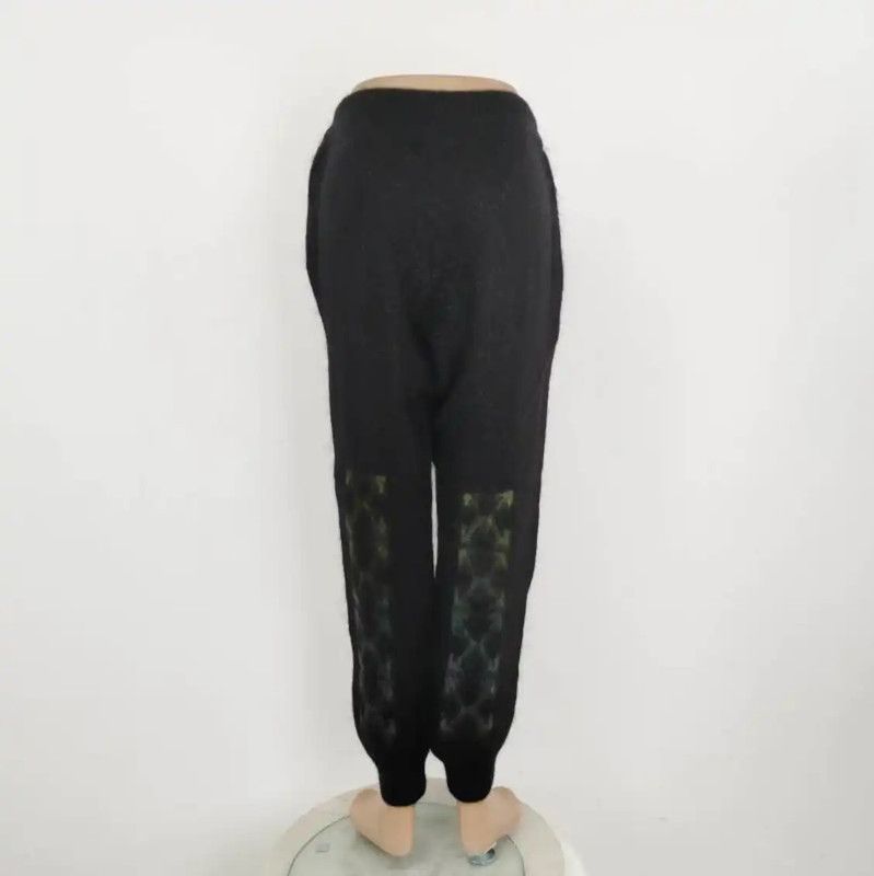 Off-White Off-White Black Wool Logo Embroidered Pants 0089 Size US 27 - 2 Thumbnail