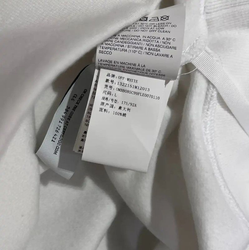 Off-White Off-White White Cotton Men's Hoodie 0089 Size US L / EU 52-54 / 3 - 7 Thumbnail
