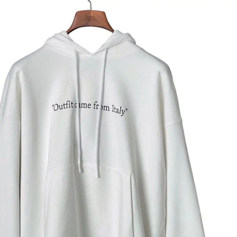 Off-White Off-White White Cotton Men's Hoodie 0089 Size US L / EU 52-54 / 3 - 3 Thumbnail