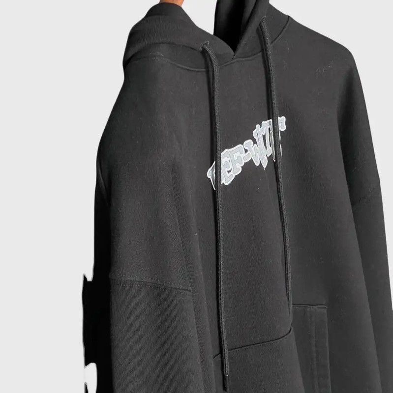 Off-White Off-White Black Logo Mens Long Sleeve Hoodie 0089 Size US M / EU 48-50 / 2 - 6 Thumbnail