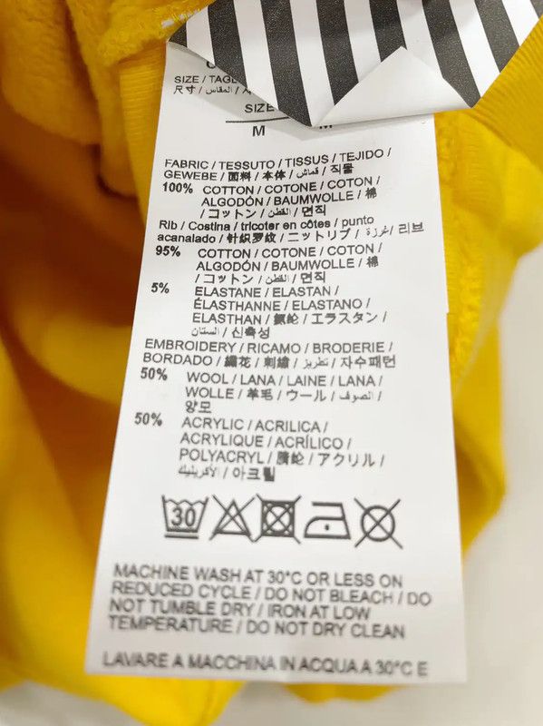Off-White Off-White Yellow Cotton Long Sleeve Sweatshirt 0089 Size US M / EU 48-50 / 2 - 5 Thumbnail
