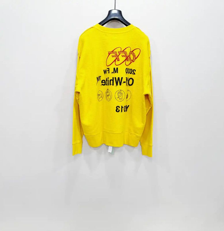 Off-White Off-White Yellow Cotton Long Sleeve Sweatshirt 0089 Size US M / EU 48-50 / 2 - 2 Thumbnail