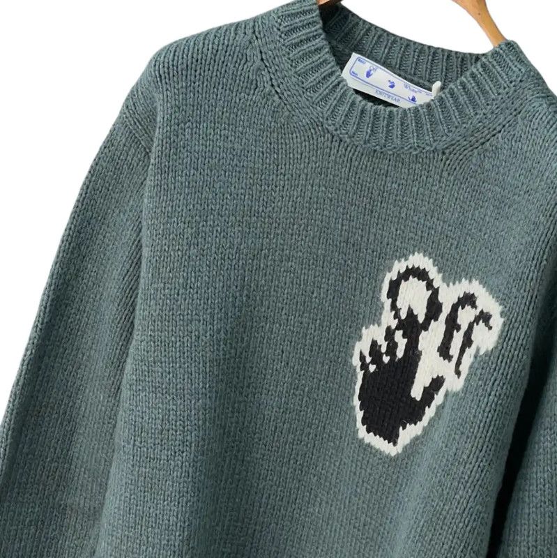 Off-White Off-White Green Wool Long Sleeve Pullover Sweater 0089 Size US S / EU 44-46 / 1 - 6 Thumbnail