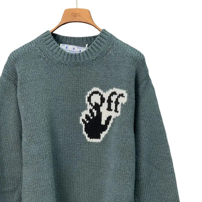 Off-White Off-White Green Wool Long Sleeve Pullover Sweater 0089 Size US S / EU 44-46 / 1 - 3 Thumbnail