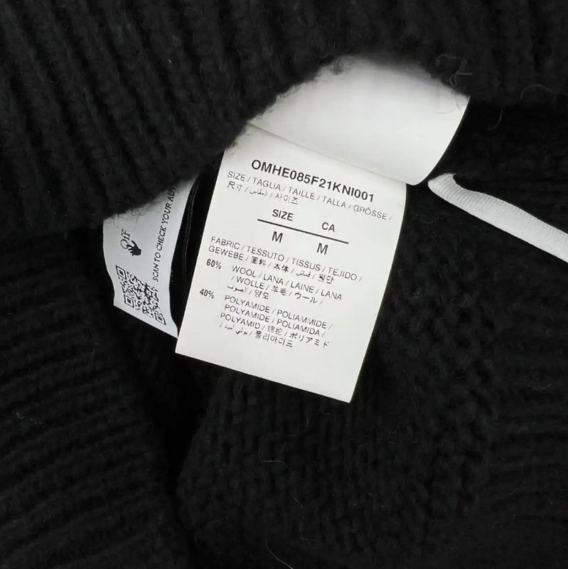 Off-White Off-White Black Wool Long Sleeve Pullover Sweater 0089 Size US S / EU 44-46 / 1 - 7 Thumbnail