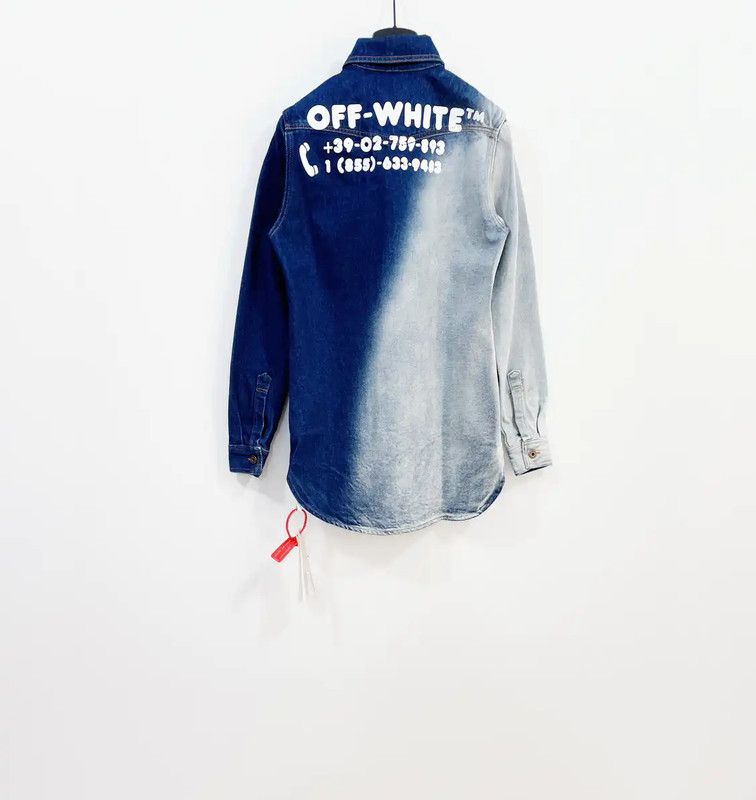 Off-White Off-White Men's Denim Shirt with Unique Wash 0089 Size US XXS / EU 40 - 2 Thumbnail