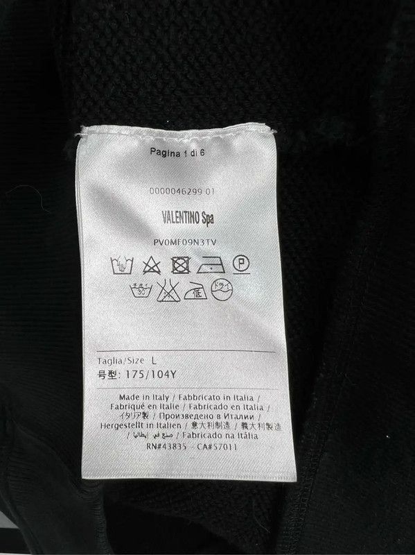 Valentino Valentino Black Men's Sweatshirt with VLTN Print 0089 Size US L / EU 52-54 / 3 - 4 Thumbnail