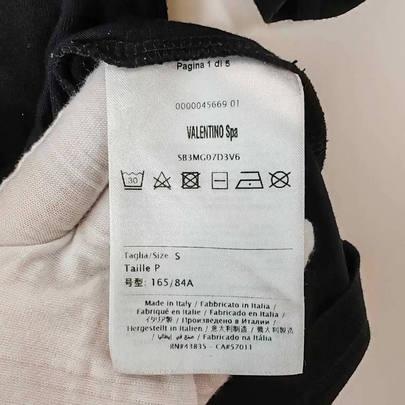 Valentino Valentino Black Cotton Men's T-Shirt 0089 Size US S / EU 44-46 / 1 - 4 Thumbnail