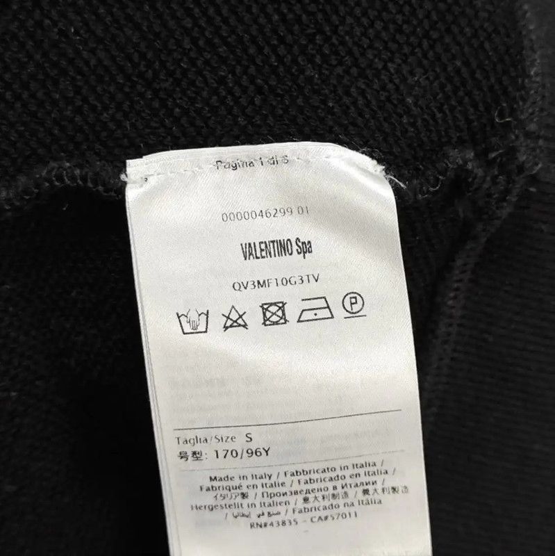 Valentino Valentino Black Cotton Men's Sweatshirt 0089 Size US S / EU 44-46 / 1 - 4 Thumbnail