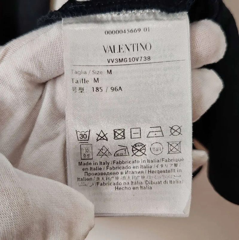 Valentino Valentino Black Cotton Men's T-Shirt 0089 Size US M / EU 48-50 / 2 - 5 Thumbnail