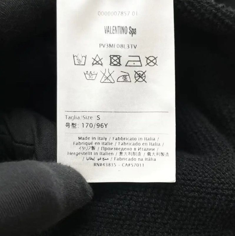 Valentino Valentino Black Printed Cotton Hoodie for Men 0089 Size US S / EU 44-46 / 1 - 5 Thumbnail