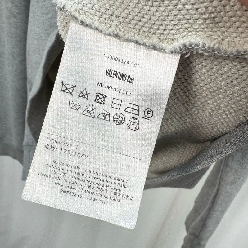 Valentino Valentino Gray Cotton Embroidered Long Sleeve Sweatshirt 0089 Size US L / EU 52-54 / 3 - 7 Thumbnail