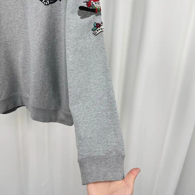 Valentino Valentino Gray Cotton Embroidered Long Sleeve Sweatshirt 0089 Size US L / EU 52-54 / 3 - 4 Thumbnail
