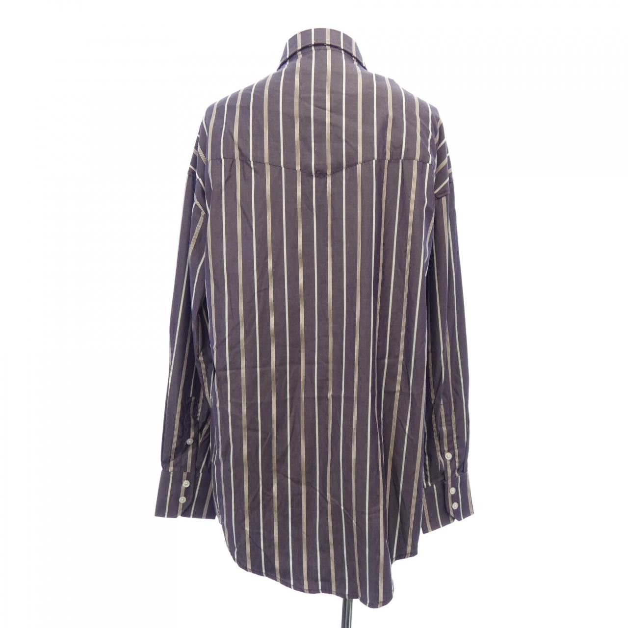 Other Other BLUE MARBLE Stripe Shirt Cotton Dress Shirt DUTY FREE for USA Size ONE SIZE - 2 Thumbnail