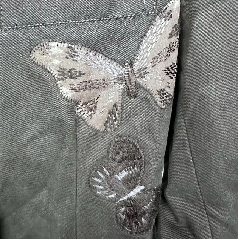 Valentino Valentino Black Cotton Jacket with Butterfly Embroidery 0089 Size US M / EU 48-50 / 2 - 3 Thumbnail