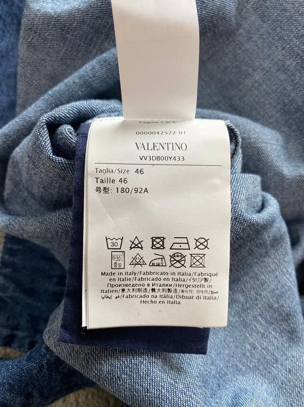 Valentino Valentino Men's Blue Cotton Short Sleeve Top 0089 Size US M / EU 48-50 / 2 - 4 Thumbnail