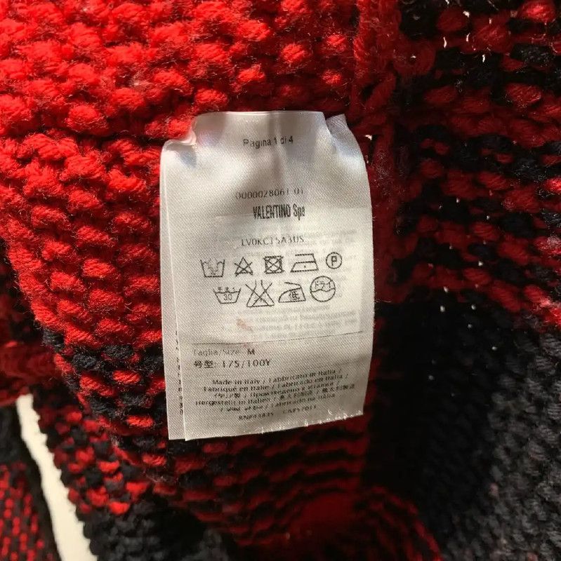Valentino Valentino Black and Red Checkered Knit Sweater 0089 Size US M / EU 48-50 / 2 - 7 Thumbnail