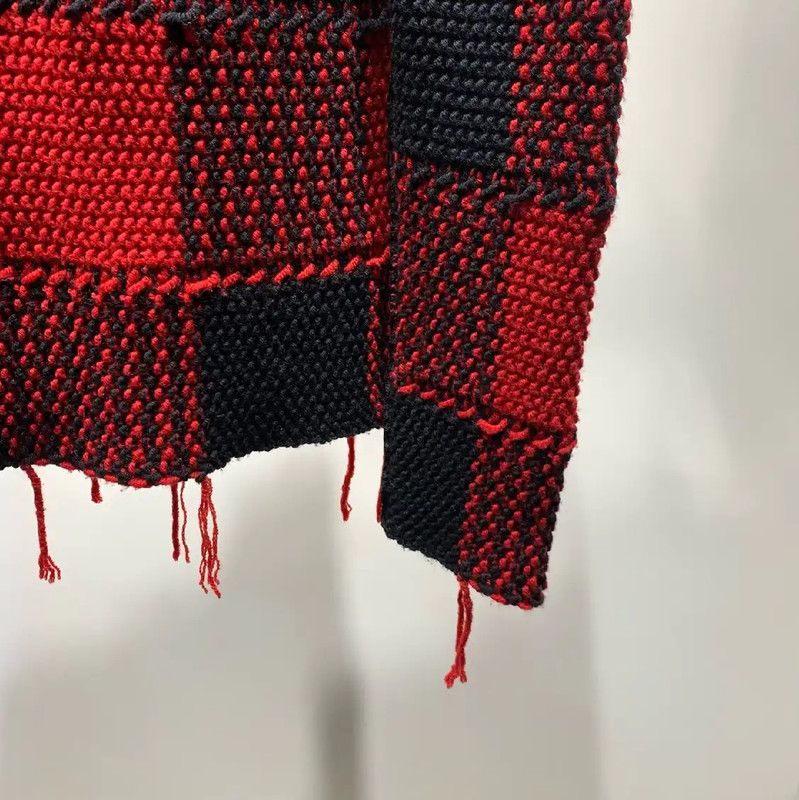 Valentino Valentino Black and Red Checkered Knit Sweater 0089 Size US M / EU 48-50 / 2 - 5 Thumbnail