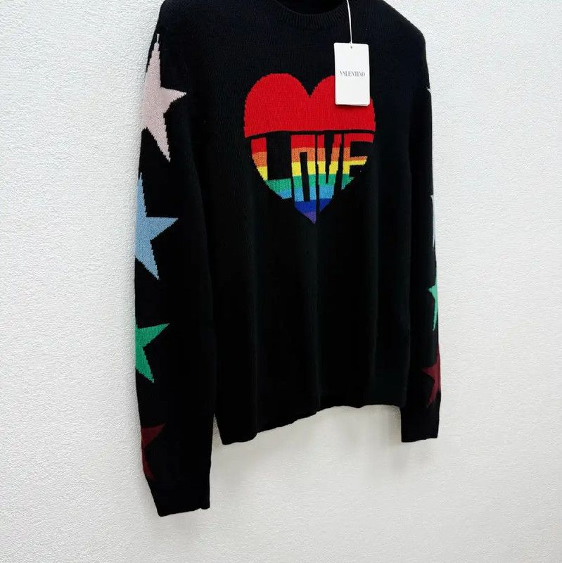 Valentino Black Wool Blend Long Sleeve Sweater 0089