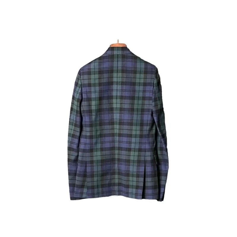 Valentino Valentino Men's Green Plaid Long Sleeve Jacket 0089 Size US L / EU 52-54 / 3 - 2 Thumbnail