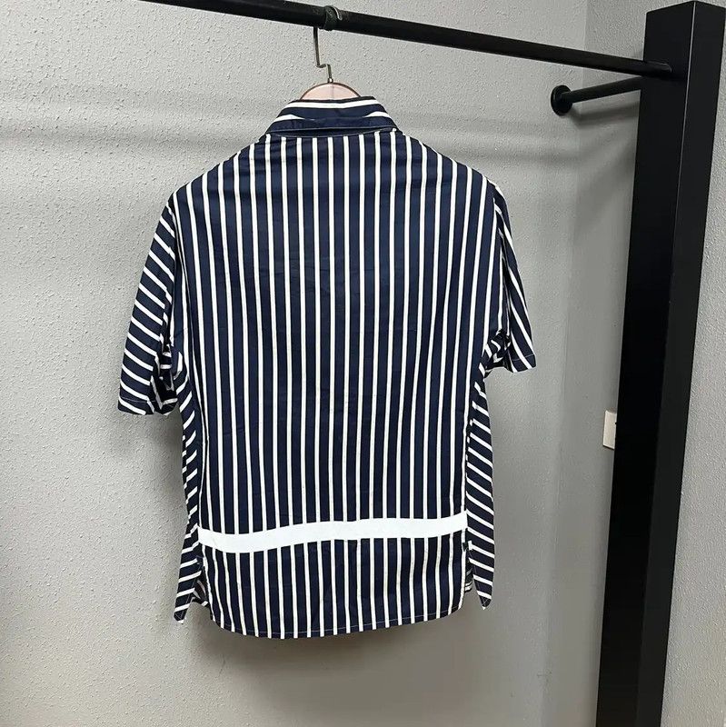 Lanvin Lanvin Striped Cotton Short Sleeve Shirt for Men 0089 Size US M / EU 48-50 / 2 - 2 Thumbnail