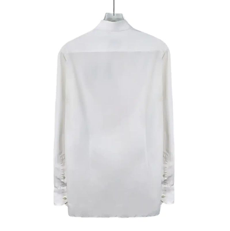 Lanvin Lanvin White Cotton Long Sleeve Shirt 0089 Size US M / EU 48-50 / 2 - 2 Thumbnail