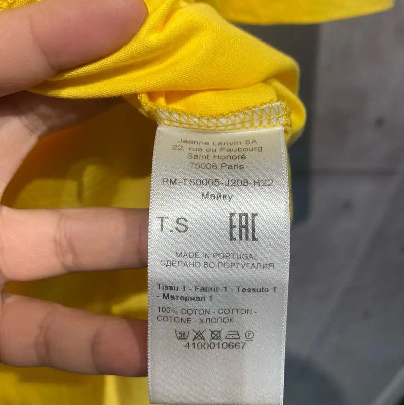 Lanvin Lanvin Yellow Cotton Short Sleeve T-Shirt 0089 Size US S / EU 44-46 / 1 - 4 Thumbnail