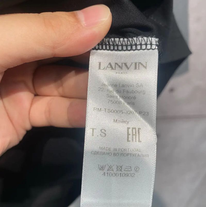 Lanvin Lanvin Men's Black Cotton T-Shirt Summer 0089 Size US L / EU 52-54 / 3 - 4 Thumbnail