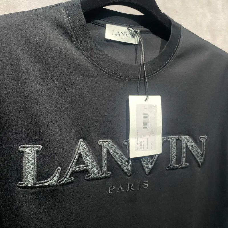 Lanvin Lanvin Men's Black Cotton T-Shirt Summer 0089 Size US L / EU 52-54 / 3 - 2 Thumbnail