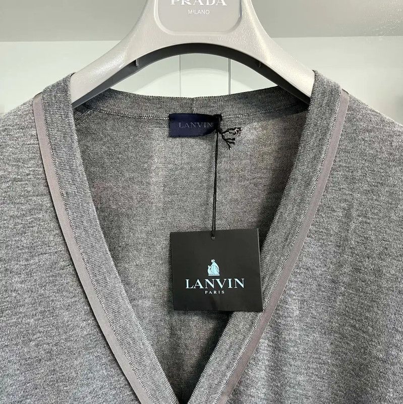 Lanvin Lanvin Men's Gray Wool Long Sleeve Top 0089 Size US M / EU 48-50 / 2 - 2 Thumbnail